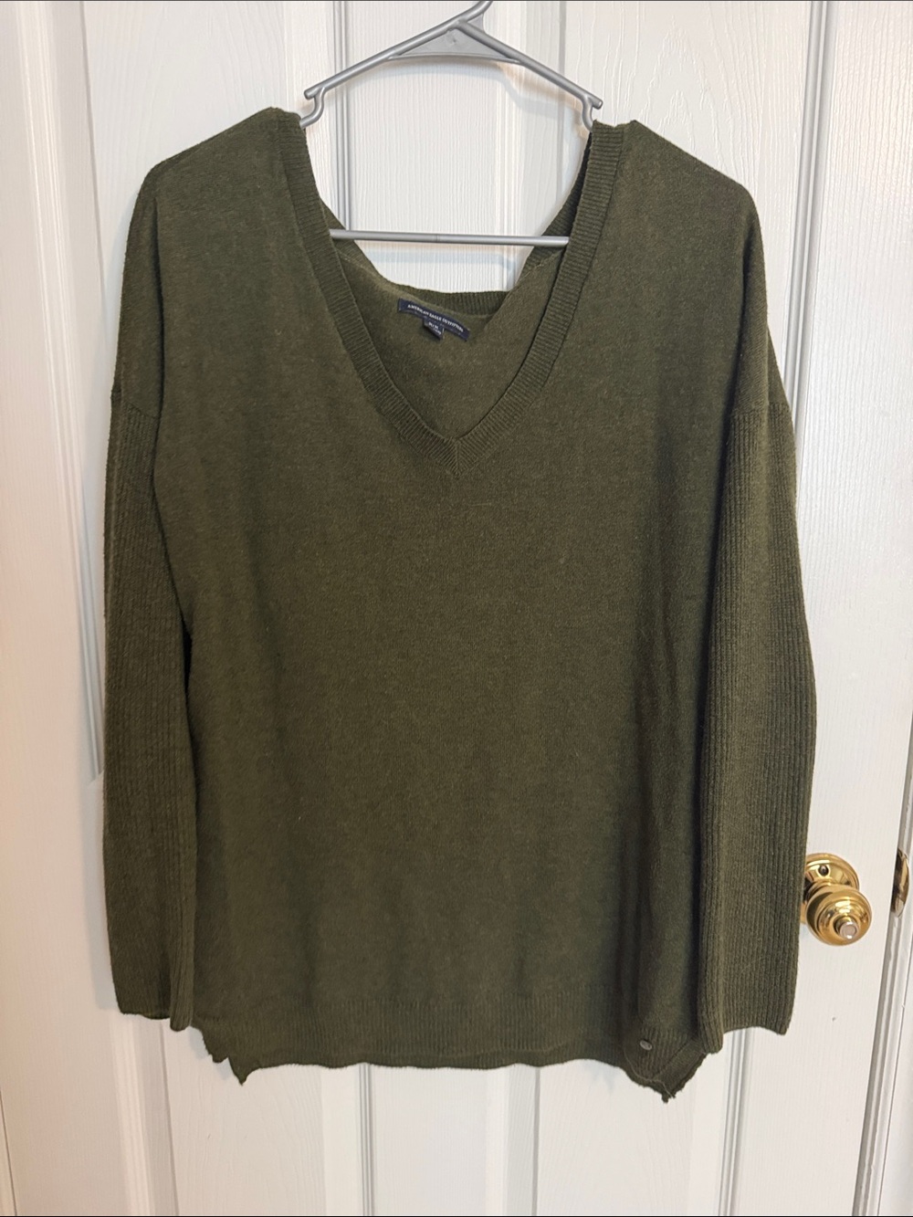 American Eagle Outfitters Olive V-Neck Sweater